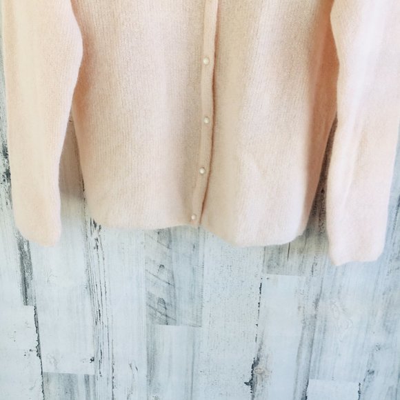 Sezane Gaspard Cardigan Nude Blush Pink Reversible Mohair Alpaca - Picture 4 of 11